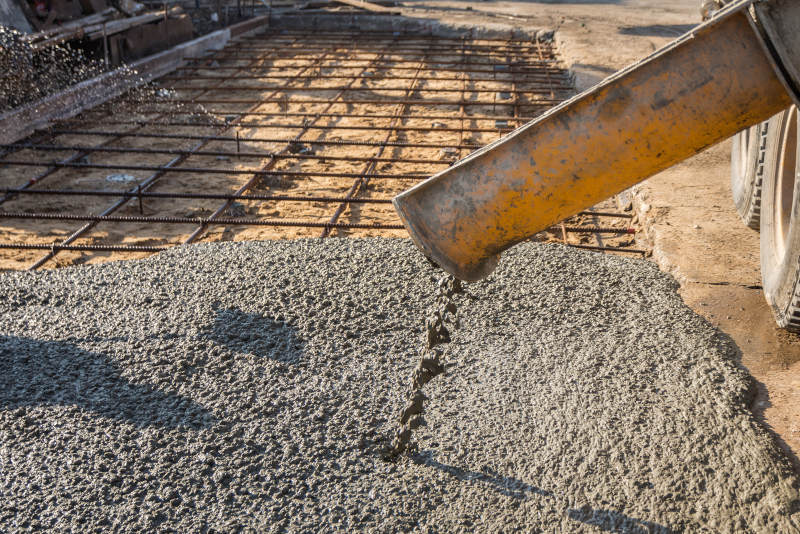 concrete being pumped on a big site in nottingham