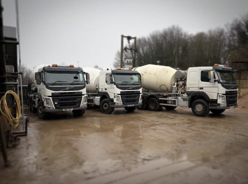 Concrete trucks at kirkby in ashfield site