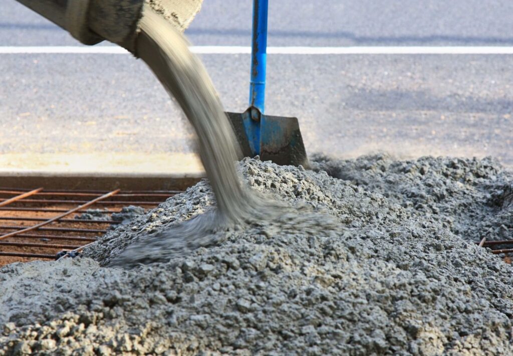 ready mix concrete being poured in nottingham